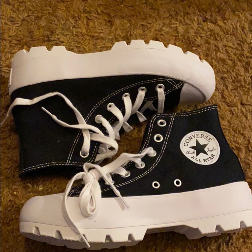 Lugged black  Converses